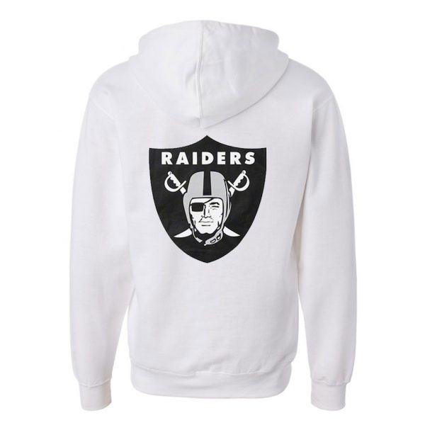 Raiders Back White Hoodie