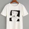 T-shirt motif fille de fumer