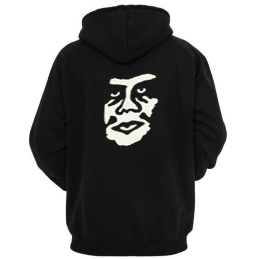 has face on the back hoodie