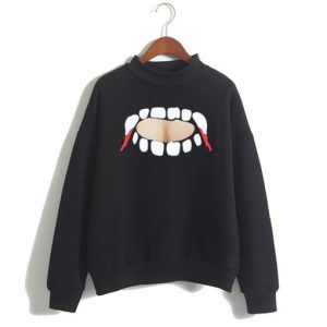 Gabby Show Vampire Teeth Cut Out Sweatshirt SN