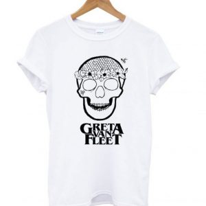 Greta Van Fleet Flower Power Skull T shirt SN