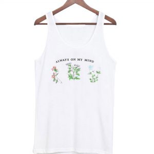 Letter Floral Print Crop Tank Top SN