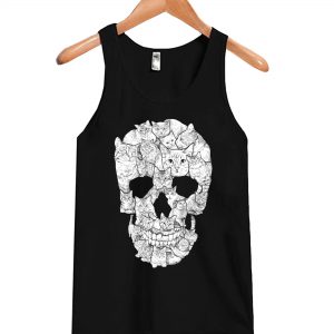 Sketchy Cat Skull Tank Top SN