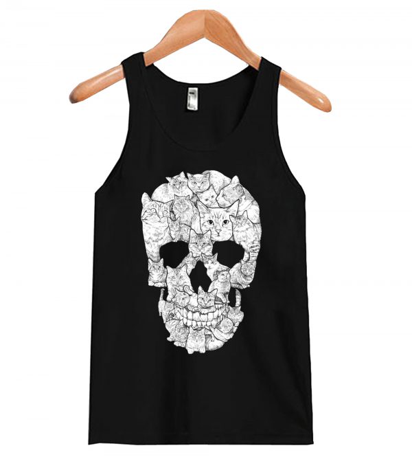 Sketchy Cat Skull Tank Top SN