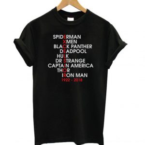 Stan Lee Excelsior Marvel Movie Names T-Shirt