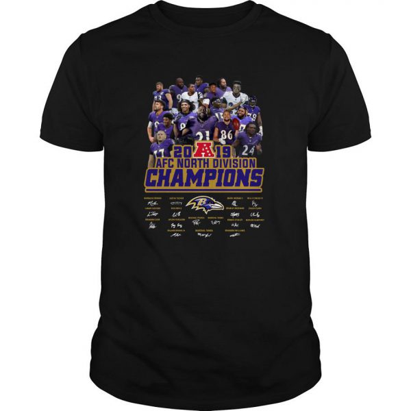 Baltimore Ravens 2019 Afc North Division Champions Signature T Shirt SN