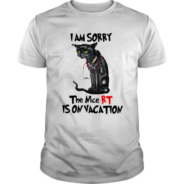 Black Cat I Am Sorry The Nice Right Is On Vacation Christmas T Shirt SN