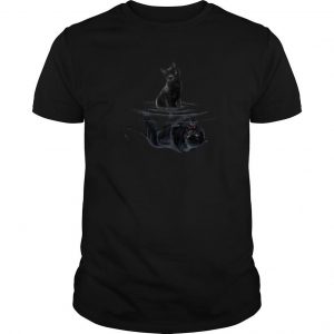 Black Cat Water Reflection Mirror Black Panther T Shirt SN