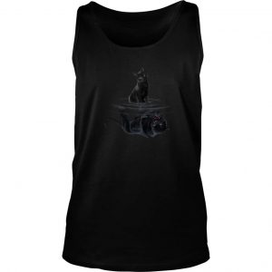 Black Cat Water Reflection Mirror Black Panther Tank Top SN