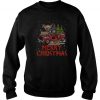 Chihuahua Rides Red Truck Merry Christmas Pajama Sweatshirt SN