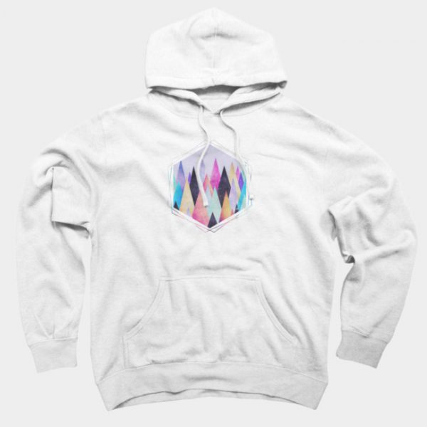 Colorful Abstract Geometric Triangle Peak Wood's Hoodie SN