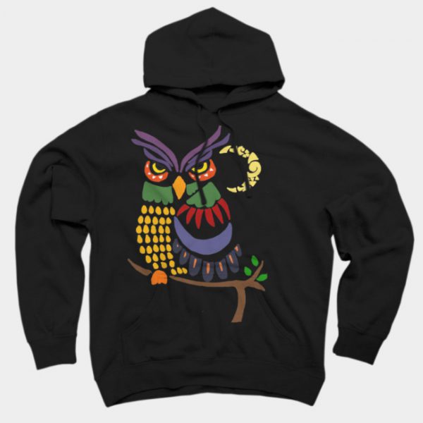 Cool Artistic Colorful Owl Abstract Art Original Hoodie SN