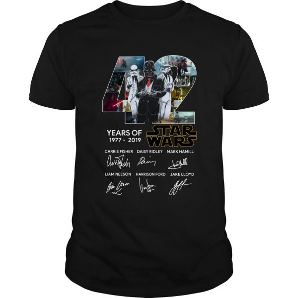 Darth Vader And Stormtroopers 42 Years Of Star War Signatures T Shirt SN