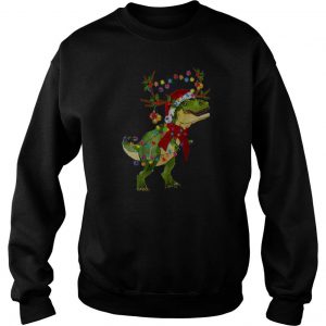 Dinosaur T Rex Reindeer Light Christmas Sweatshirt SN