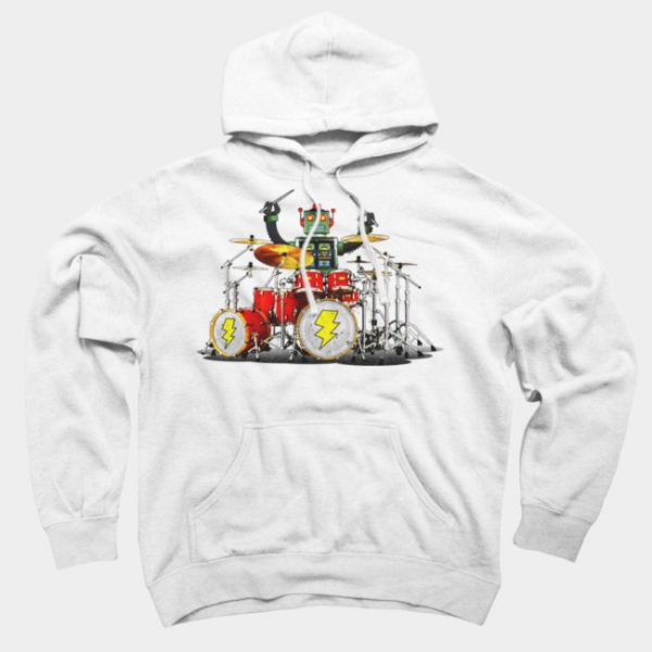 Drummer Robot Hoodie SN