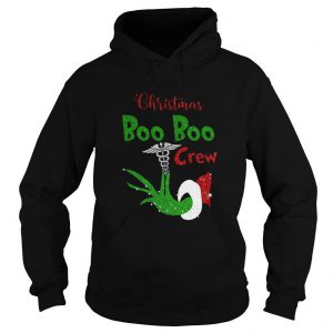 Grinch Hand Holding Nurse Christmas Boo Boo Crew Hoodie SN