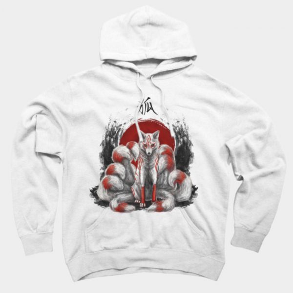 Japanese Nine Tailed Fox Kitsune Hoodie SN