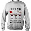 Just a girl who love wine Christmas Sweatshirt SN