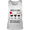 Just a girl who love wine Christmas Tank Top SN
