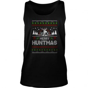 Merry Huntmas Ugly Christmas Tank Tops SN