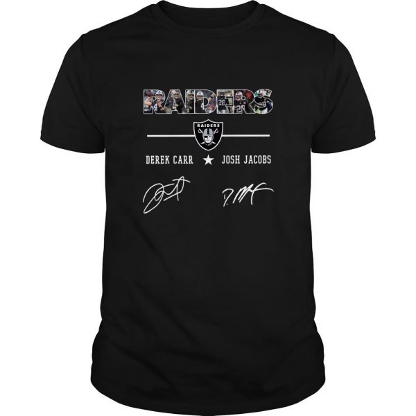 Oakland Raiders Derek Carr Josh Jacobs Signature T Shirt SN