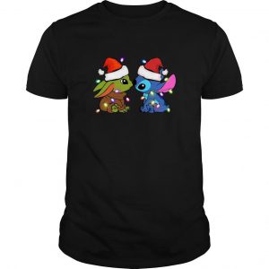 Santa Baby Yoda And Stitch Christmas Light T Shirt SN