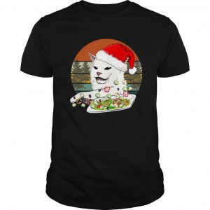 Santa Cat Woman Yelling At A Cat T Shirt SN