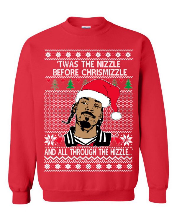 Ugly Christmas Snoop Dogg Twas The Nizzle Before Chrismizzle Sweatshirt SN