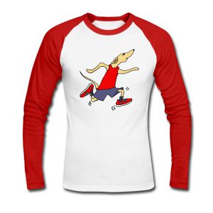 Racing Greyhound Dog Wearing Running Shorts and Tank Baseball Shirt SN