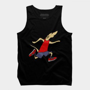 Racing Greyhound Dog Wearing Running Shorts and Tank Tank Top SN