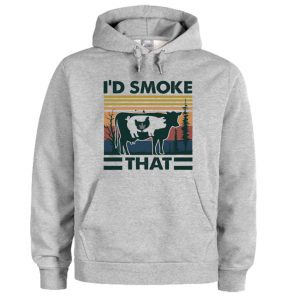 Retro Vintage Farm Animals I'd Smoke That Hoodie SN