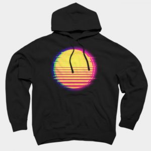 Sun Retro 80's 90's Glitch Sunset Hoodie SN