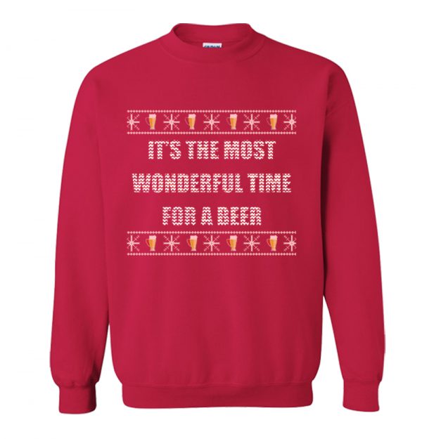 It's The Most Wonderful Time For A Beer Christmas Sweatshirt SN