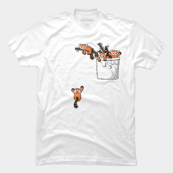 Pocket Red Panda Bears T Shirt SN