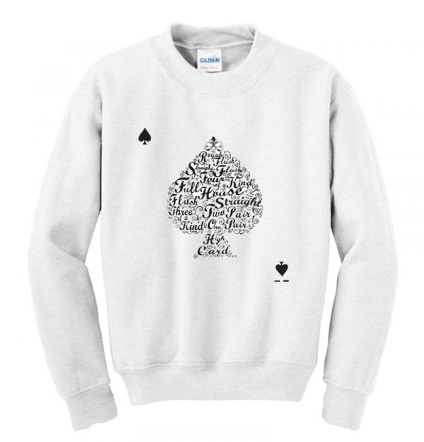 Poker Hand Values Sweatshirt SN