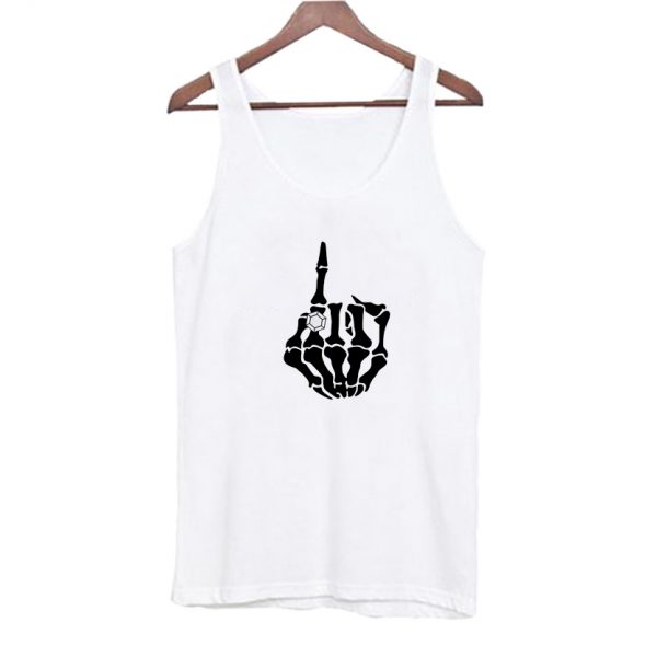 Engaged hand Halloween Skeleton ring finger Tank Top SN