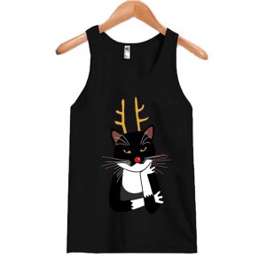 Bored Annoyed Christmas Cat Tank Top SN