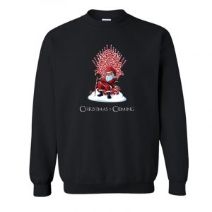 Christmas Is Coming Santa Candy Cane Throne Sweatshirt SN