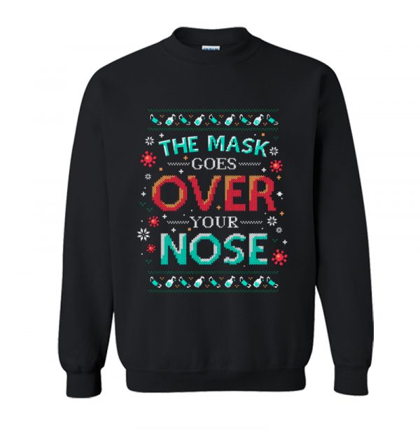 Mask Over Nose 2020 Pandemic Christmas Sweatshirt SN