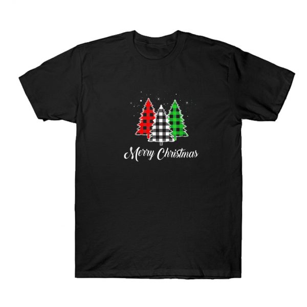 Plaid Tree Merry Christmas T Shirt SN