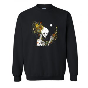 I Thought of a Life that Could Have Been - Flower Skeleton Sweatshirt SN