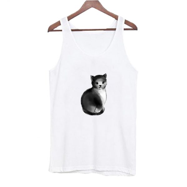 Black Ink Cat Tank Top SN