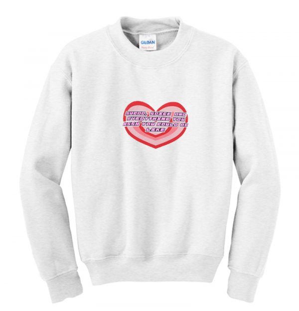 Letters Heart Color Block sweatshirt SN