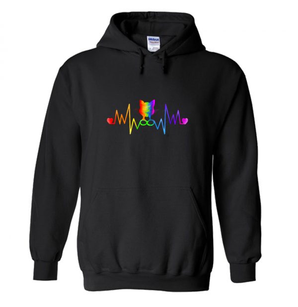 Rainbow Bridge Cat Infinity Heartbeat Hoodie SN