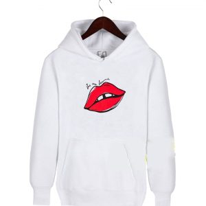 Red Lip Letters Print hoodie SN