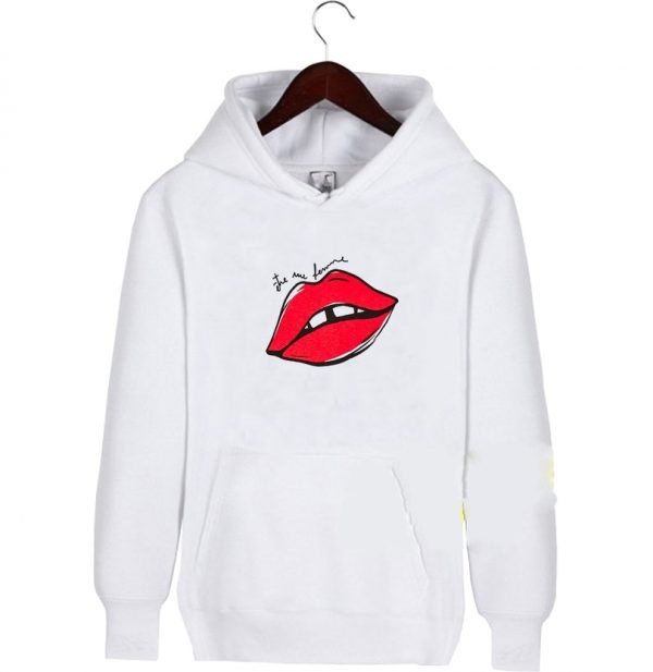 Red Lip Letters Print hoodie SN