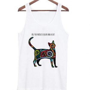 All you need is color and a cat Tank Top SN