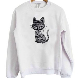 Aztec Patterned Cat Sweatshirt SN