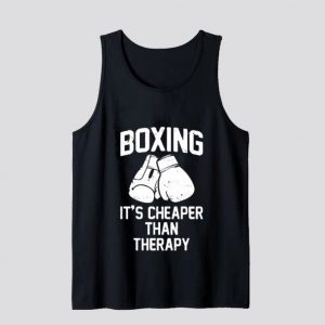 Boxing It’s Cheaper Than Therapy Tank Top SN