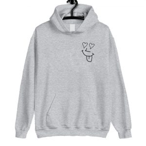 Smiley face heart hoodie SN